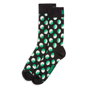 Happy Socks Men Big Dot Crew Socks Black Multi Size 8-12